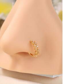 1 件 8 毫米镀金全 CZ 鼻环 - 20G 精致密镶鼻环，男女皆宜，防过敏螺旋鼻饰，闪亮简约鼻环 - HNR-39 - 查看 9