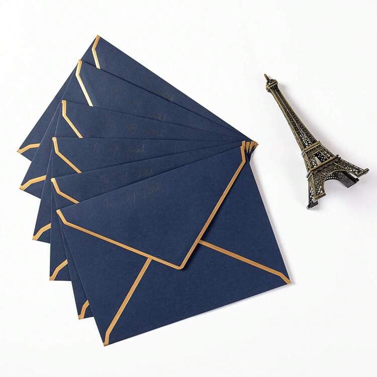 50 Pack Envelopes Dark Green 5 X Self-Adhesive V Flap Envelopes With Gold Border Office, Greeting Card, Wedding, Graduation, Shower, Parties, Invitations (Dark Green, 5x7) - 藏蓝色 - 查看 5