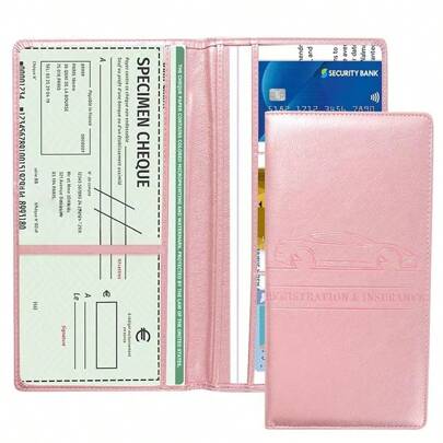 1PS Car Insurance Data File Protection Box Car Insurance Business Card High-Grade Leather ID Card Driver's License Wallet Gift