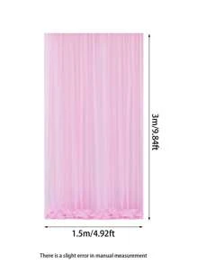 1 Piece 3 M Long / 1.5 M Wide White Pink Gauze Curtain With Tulle Background, Transparent Gauze Curtain, Used For Stage Background, Outdoor Photography, Holiday Party, Wedding Party, Home Decoration (Multiple Color Options)