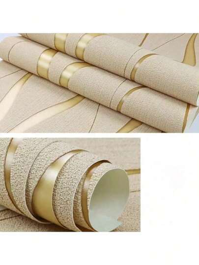 1 Rolle modernen 3D Welleneffekt selbstklebende Tapete 17.7inX39.3/118.1/196.8/393in beige gewellter Vinyl leicht abzulösenber Aufkleber, geeignet für Wohnzimmer, Küche, Schlafzimmer, Dormitorium Dekoration und Möbelrenovierung Heimdekoration
