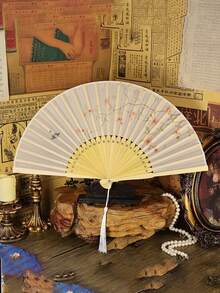 4/20/40pcs Per Set, White/Pink Wooden Folding Fan, Creative Romantic Design For DIY, Gift Set, Bridesmaids Handheld Folding Fan For Bridal Shower Decoration, Perfect Wedding Gift And Party Accessory For Parties And Events, Folding Fan For Women - Multicolor - View 7