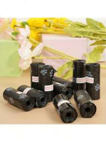 1/3/5/8/30 Rollo de bolsas para arena de mascotas, 15 bolsas de arena en un rollo, bolsas para arena de mascotas impresas de unicolor, bolsas limpias para arena, bolsas portátiles para pasear al perro