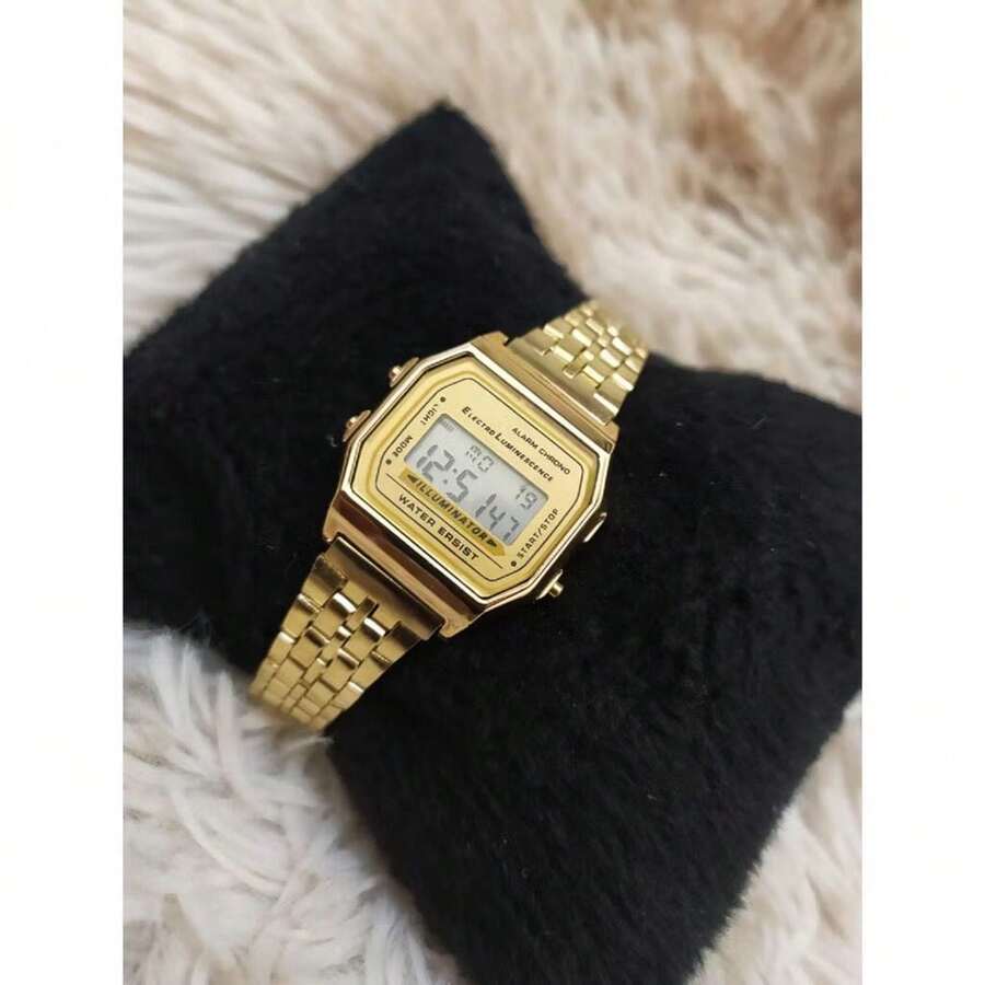 Women's Retro Mini Vintage Digital Watch - Dorado - Ver 1