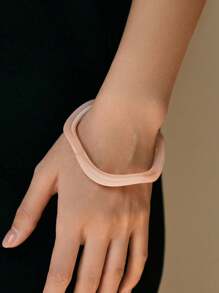 1pc Elegant Wavy Resin Wide Bangle Bracelet, Versatile Beach Vacation Style