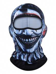 Fabulous Be Xtreme 4-Season Dustproof Sunscreen Cycling Balaclava Mask, Horror Clown Print, Quick-Dry Breathable Face Cover For Outdoor Sports