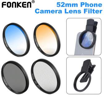 Universal Adjustable 52mm Phone Camera Lens Clip CPL Starlight 8 Lines Filter For All Smartphones Cell Phone Mobile Camera Lens Filter Compatible With Iphone Android Phone For Summer Vacation, Travel, Creative Photography Phone Accessories, Phone Lens
