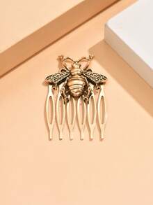 1 件复古锌合金独特设计蜜蜂形侧发梳，梳子，发梳，发饰，头饰，婚礼