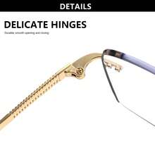 1pc Retro Frameless Photochromic Multifocal Readers, High-Quality Progressive Lenses & Durable Frame, Business Style Reading Glasses, Distance & Near Vision, Suitable For Office, Leisure Reading - Golden - View 9