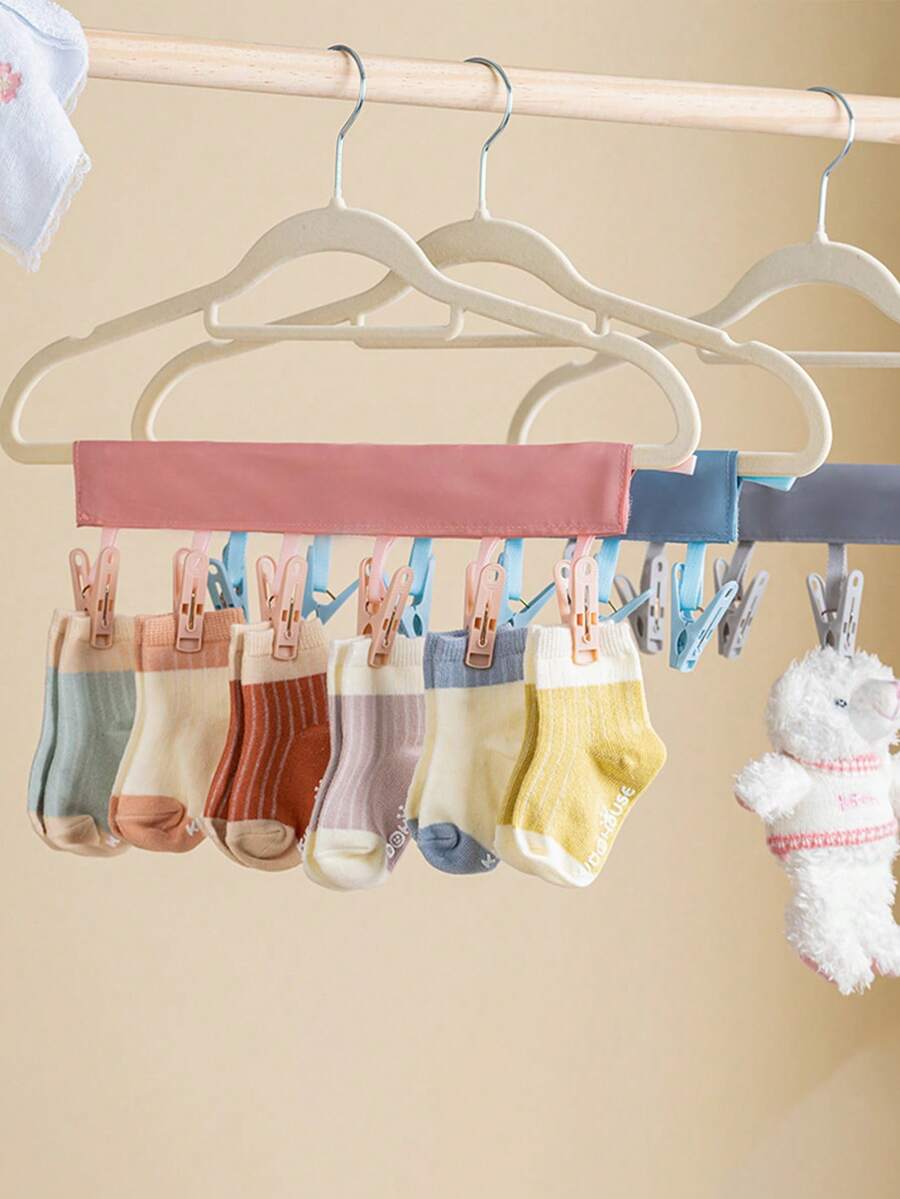 1pc Cloth Hanger Foldable For Travel And Everyday Hanging Solutions, Portable Lightweight Garment Organizer For Home Bathroom And Laundry, Collapsible Drying Rack With Clips For Quick Drying Of Delicates, Space-Saving Clothes Hanger With Frame, Multi-Functional Travel Closet Accessory For Wardrobe Organization And Efficient Air-Drying