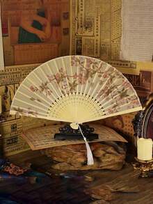 4/20/40pcs Per Set, White/Pink Wooden Folding Fan, Creative Romantic Design For DIY, Gift Set, Bridesmaids Handheld Folding Fan For Bridal Shower Decoration, Perfect Wedding Gift And Party Accessory For Parties And Events, Folding Fan For Women - Multicolor - View 8