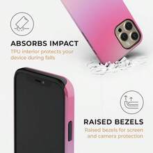 PINK AURA Mood Gradient Phone Case |  16/15/14/13/12 Pro Max MagSafe | Galaxy S24/S23/S22 Ultra | Pixel 7/8/9 | Slim Tough - trắng - Xem 2