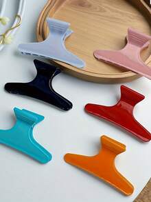 6pcs Professional Salon Hair Clips - Matte Finish Colorful Butterfly Clips, Suitable For Styling, Partitioning And Coloring Summer, Claw Clip Fall Winter Hair Accessories For Women For Vacation Outfits Woman - Multicolor - View 7