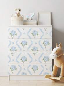 1pc 17.7" X 9.8ft Simple Floral Plant Wallpaper, Floral Self-Adhesive Wallpaper, Peel And Stick Wallpaper, Light Background Wallpaper, Removable Wallpaper, Decorative Sticker For Living Room, Bedroom, Wall, Furniture Renovation