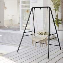 133*137*180cm Wrought Iron Four-Legged Standing 200kg Three Rings Hanging Chair Frame - Black - View 2