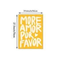 1幅极简主义帆布印刷艺术品，“More Amor Por Favor”（请多给我一些爱）文字墙画，少女风装饰画，适合卧室、客厅或办公室宿舍，可选带框或不带框。 - 彩色 - 查看 10