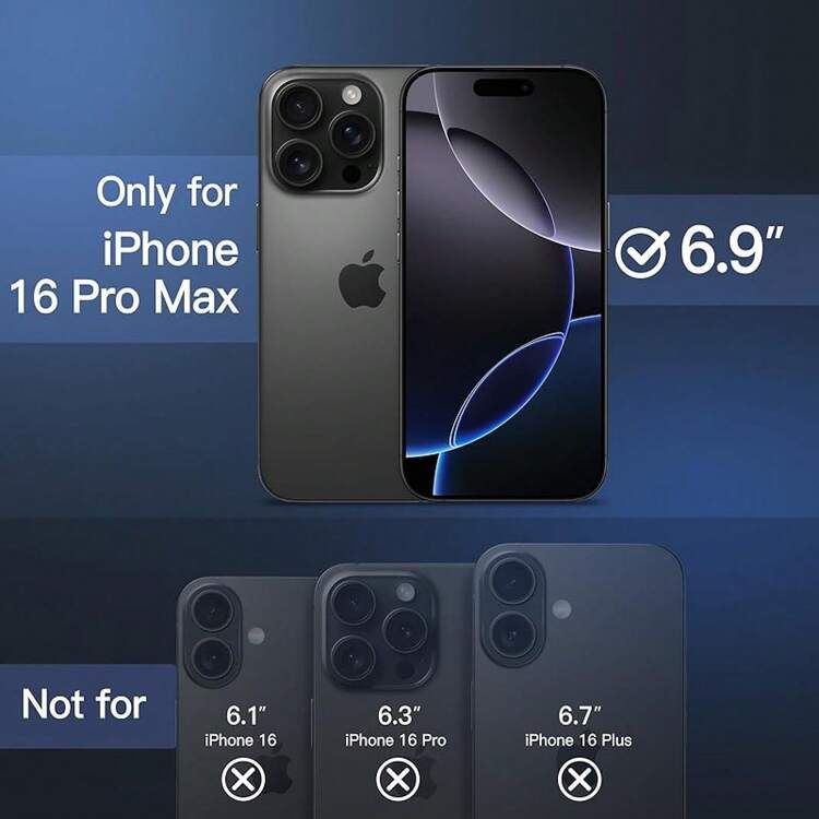 JETech Magnetic Case For IPhone 16 Pro MAX 6.9 Inch Compatible With Slim Matte Translucent Back Cover Shockproof (Natural Titanium/White) - Blue Storm - View 2