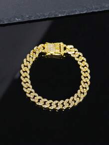 1pc 8MM Chain Link Rhinestones Miami Necklace Choker Hip Hop Jewelry
