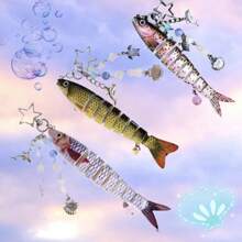 1 件鱼钥匙扣 - 渔夫钓鱼创意诱饵钥匙扣母亲节父亲节礼物汽车配件可爱哥特 Y2k 包挂绳带身份证夹汽车配件包饰圣诞节