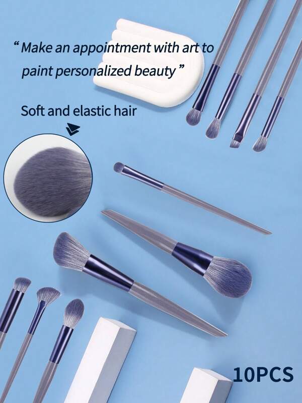 10 Pcs Soft Fluffy Makeup Brushes Set For Cosmetics Foundation Blush Powder Eyeshadow Kabuki Blending Makeup Brush Beauty Tool