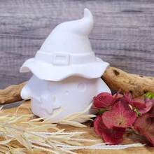 DIY Crystal Epoxy Resin Ghost Halloween Hat Storage Box Container With Lid, Mirror Silicone Mold