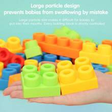 The Latest Large-Grain Chewable Soft Rubber Building Blocks For Children's Early Education DIY Building Blocks, Suitable For Babies To Play And Chew,