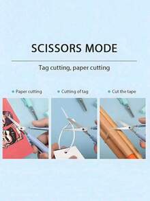 2 In 1 Foldable Scissors Creative Stationery Mini Folding Student Art Scissors Portable Scissors Blade Multifunction Stationery Office School,Compact Folding Scissors - Portable Pen-Style Design, Ideal For Students & Crafts, Available In Orange, Light Green, White, Pink, Blue - Multicolor - View 4