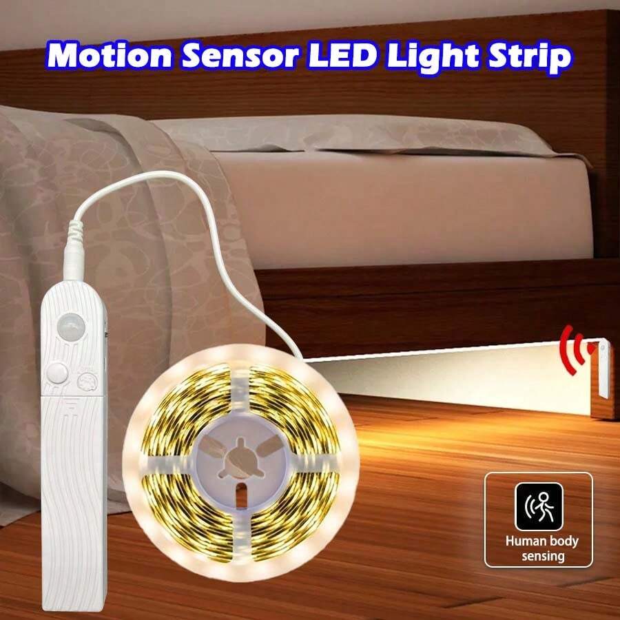 LED 灯带运动传感器灯，暖白光人体传感器灯，3.28 英尺至 32.8 英尺柔性灯带，适用于床下、楼梯、走廊、橱柜、卧室等。 - LED Light Strip Motion Sensor Light - 查看 1