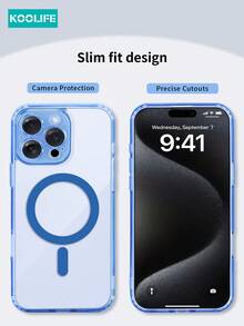 1 pieza Funda protectora magnética inalámbrica de carga completa del Body con película para lente, airbag anti-caída, material de PC+TPU, compatible con Apple 17 Pro Max/17/17 Pro/17 Air/11/12/12 Pro/12 Plus/13/13 Pro/13 Pro Max/14/14 Pro/14 Pro Max/15/15 Plus/15 Pro/15 Pro Max/16/16 Plus/16 Pro/16 Pro Max/16e - azul yuanfeng - Ver 7