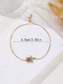 1件 百搭、简约、时尚、几何造型、无限水晶可调节8字形手链 女士款（金色） - 金色 - 查看 7