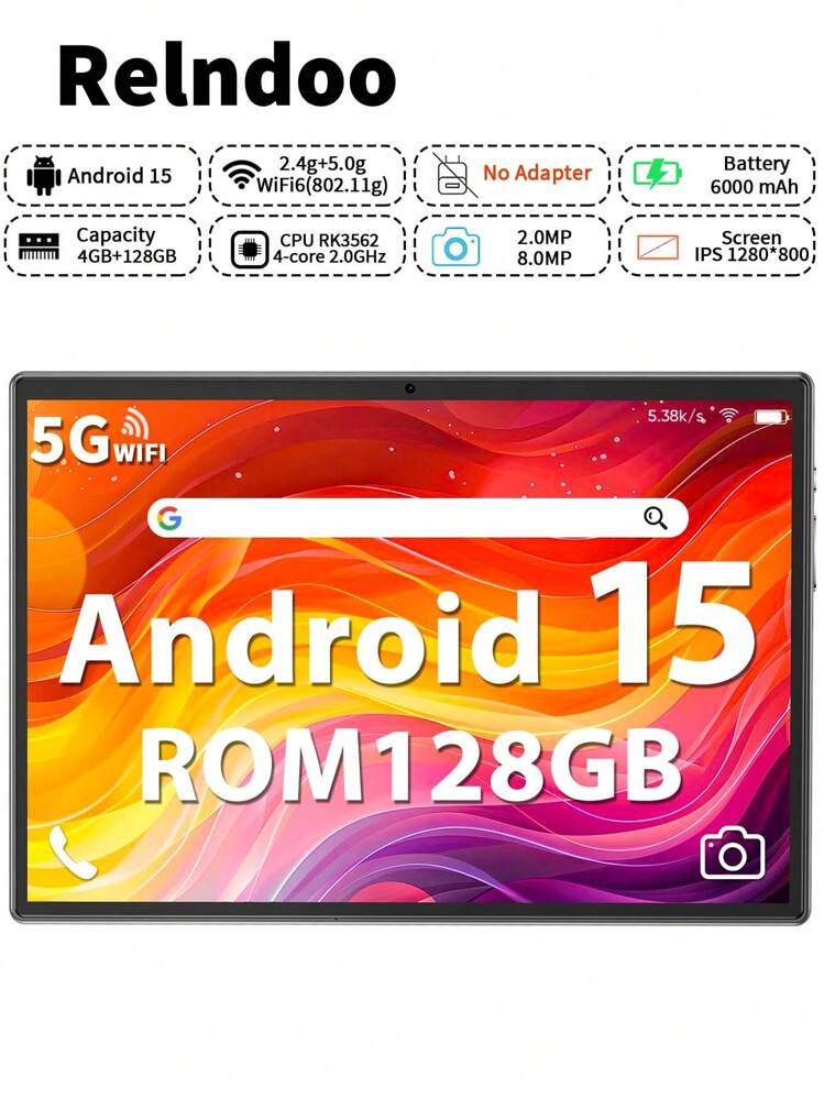 Relndoo Android 15 10.1インチタブレット Relndoo タブレット Android 15 タブレットPC 10.1インチ、4GB