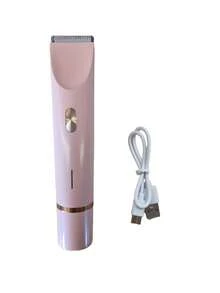 女士二合一双头比基尼修剪器 - 电动剃须刀，干湿两用，脱毛器，适用于比基尼、腋窝、腿部、手臂、面部，电池续航时间长，USB充电，面部脱毛。人体工学手柄（粉色） - 彩色 - 查看 12