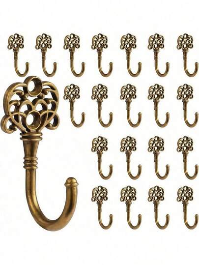 5个锌合金墙门挂钩，复古工业风重型衣帽架，防锈金属挂钩，适用于浴室和厨房，节省空间的简约设计，耐用的收纳方案，可存放外套、包包、毛巾、帽子、钥匙、围巾和日常配饰，壁挂式设计，适用于玄关、卧室和洗衣房。