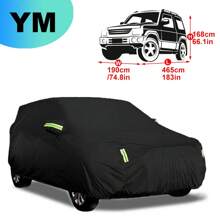 Cubierta para coche de 190T, diseño con cremallera negra, cubre universal para SUV que bloquea los rayos UV, para todo tipo de clima