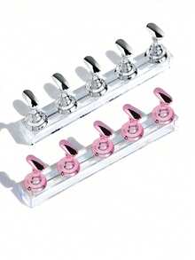 2pcs Magnetic Nail Holders Pink And Silver False Nail Practice Display Stand For Beginners And Nail Salon Supplies Nail Art Tools - Multicolor - View 8