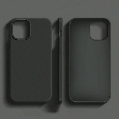 Pure Black TPU Liquid Silicone Hybrid Phone Case - Anti-Yellowing And Soft-Touch Protection Compatible With Iphone