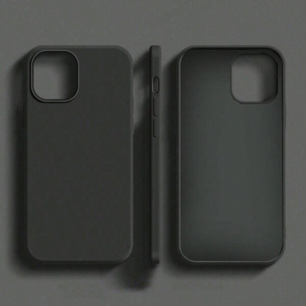 Pure Black Perfection TPU Mixed With Liquid Silicone Case – Anti-Yellowing & Soft-Grade Guard Compatible With IPhone