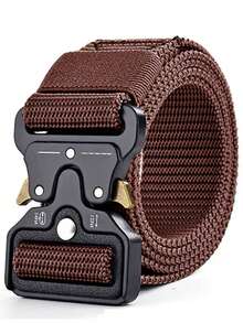 帆布腰带，男士快拆户外运动裤腰带，休闲工作裤腰带，理想的情人节礼物之选，适合休闲、商务、男友、丈夫、父亲等男士场合，日常穿着，时尚百搭，适合青少年、户外、度假、运动、旅行、街头、波西米亚风、复古秋季、万圣节等秋冬季配饰，适合青少年、青年、男士，休闲、户外、运动、度假、毕业礼物、生日礼物、日常穿着 - A - 查看 3