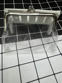 1pc Retro Coin Purse, Women's Short Wallet, Retro Transparent Coin Purse, Portable Mini Cosmetic Bag, Women's Travel Cosmetic Bag, Coin Purse, Exquisite And Easy To Carry, Travel, Home Storage, Travel Essential, Dormitory Supplies, Wedding Bride Gift, Mother's Day Gift, Best Friend Gift, Birthday Gift, Souvenir - Clear - View 8