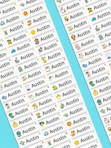 1~198pcs Clear Name Labels Waterproof Vinyl - Cute Custom Stickers For Kids School Supplies/College Dorm Organization/Sports Gear, Reusable No-Iron ID Tags For Lunch Boxes/Water Bottles/Gym Bags, Daycare Camp Essentials Baby Toddler Gift Set,Art Activities For Children,Warm Ambience