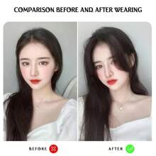 Synthetic False Bangs Hair Extensions Clip In Eight-Character Bangs Part French Natural Fake Fringe Hair Piece For Women Side Bangs Fake Hair