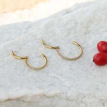 SAWOWGER 18G CZ 密镶铰链鼻环/闪亮鼻孔环/金色铰链鼻环/鼻中隔环/耳轮/海螺耳环/1.0*6/8/10/12mm