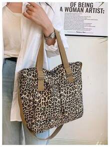 (2210)Fashion Leopard Print Women's Crossbody Bag,Multi-Pocket Design,Zipper Opening - 卡其色 - 查看 6