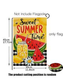 1 pieza - Bandera de jardín de bienvenida al verano: Decoración de estandarte decorativo para la época dulce del verano para fiestas en la playa, patio, festival al aire libre o en interiores, decoración estacional vibrante para el hogar