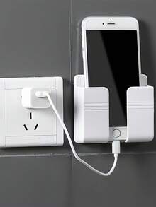 1/2/4 حامل شحن للهاتف المحمول، رف جداري لاصق، رف تخزين متعدد الوظائف، رف متثبت على الجانب السرير، لوازم التنظيم والتخزين المنزلي، إكسسوارات غرفة النوم، إكسسوارات المكتب