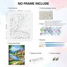 1pc Diy Painting By Numbers For Adults River Flower Road Coloring By Numbers Landscape Wall Art Home Decors 40x50cm/16x20inch Without Frame