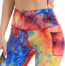 Womens Biker Shorts With Pockets High Waist Workout Yoga Spandex Athletic Leggings Shorts RunningA Valentine's Day IOB6 - 紫紅色 - 查看 2