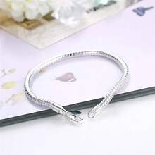 925 Sterling Silver 3mm Snake Chain 16-23CM Basis Bracelet For Men Charm Wedding Engagement Fashion Party Jewelry