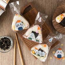 1 Set/50pcs Rice Ball Wrapping Bag, Cute Cartoon Triangle Sushi Bag, Bento Accessory And Sushi Making Mold