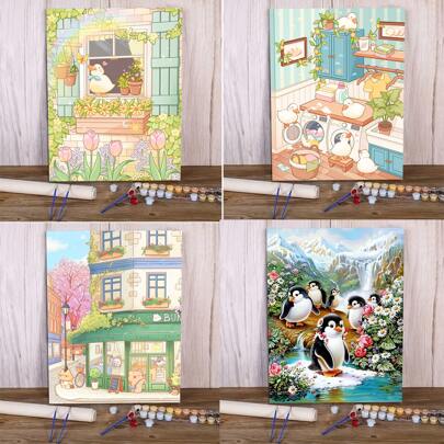 Kit di pittura a numeri per adulti - Tela 16x20", set di pittura acrilica facile con pennelli e colori - perfetto per la decorazione della casa e come regalo per compleanni, festa del papà, Natale, festa della mamma